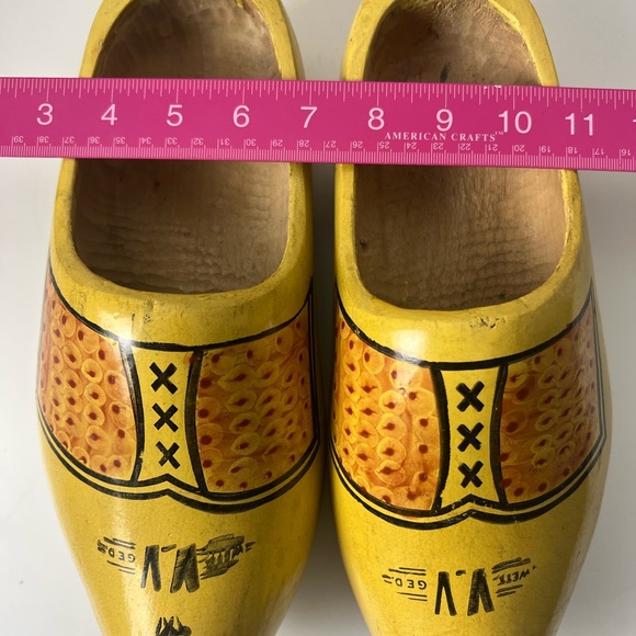 Vintage Wett VV Ged Dutch Hand Carved Klompen Wooden Shoes - Picture 8 of 16